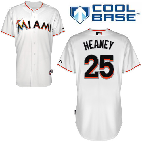 Andrew Heaney #25 MLB Jersey-Miami Marlins Men's Authentic Home White Cool Base Baseball Jersey